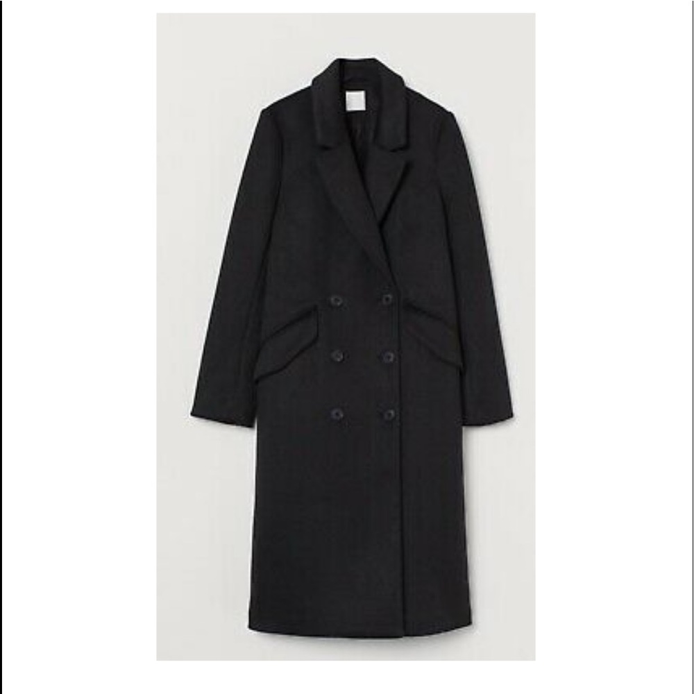 H&M Double-breasted Coat black sold out size S
